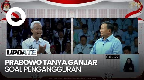 Prabowo Tanya Cara Atasi Pengangguran Ganjar Singgung Investasi