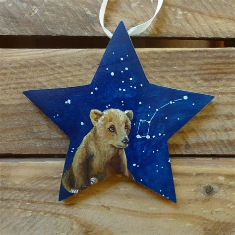 Ursa Minor Constellation Star Hand Painted Bear Cub Art Gift