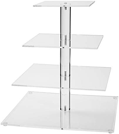 Amazon Jusalpha Tier Square Wedding Acrylic Cupcake Tower Stand