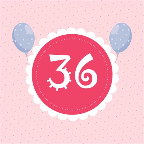 Number 36 Design with balloon for Baby Learning 22177874 Vector Art at ...