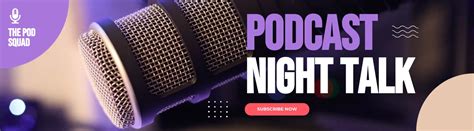 Black And Purple Podcast Youtube Banner Venngage