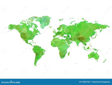 Abstract Polygonal World Map Poly Low Vector Stock Vector