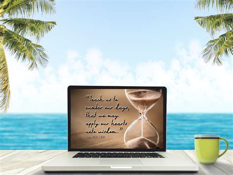 Digital Screensaver Hourglass Sand Timer Psalms 10 12 Quote Desktop Laptop Background Instant