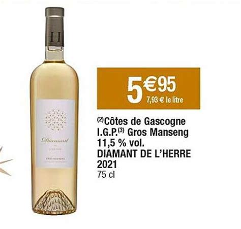 Promo Côtes De Gascogne I g p Gros Manseng 11 5 Vol Diamant De L