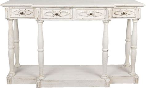 Clayre Eef Sidetable 142 42 85 Cm Wit Hout Rechthoek Wandtafel