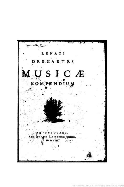 Musicae Compendium Descartes René Imslp