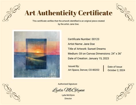 Free Printable Authenticity Certificate Templates To Customize Online