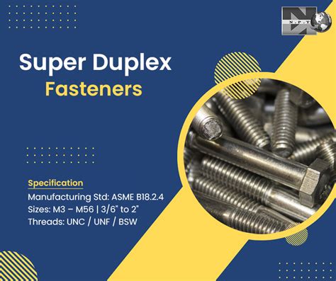 Super Duplex Fasteners Sdss Bolts Nuts Stud Manufacturer