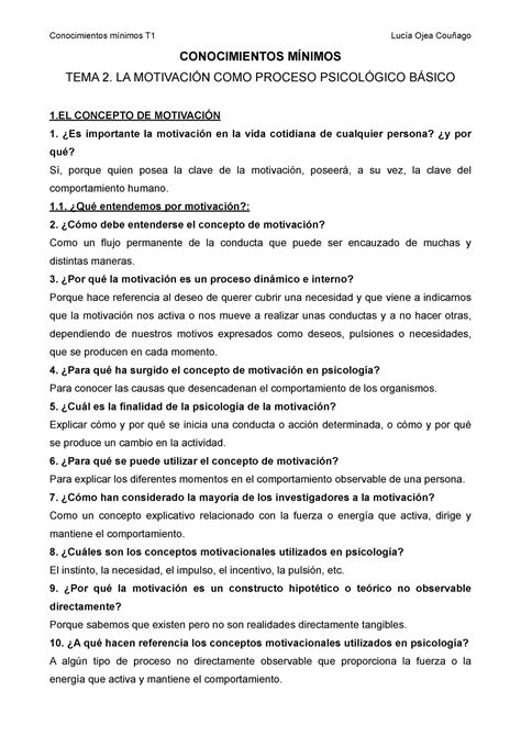 Conocimientos mínimos tema 2 CONOCIMIENTOS MÍNIMOS TEMA 2 LA