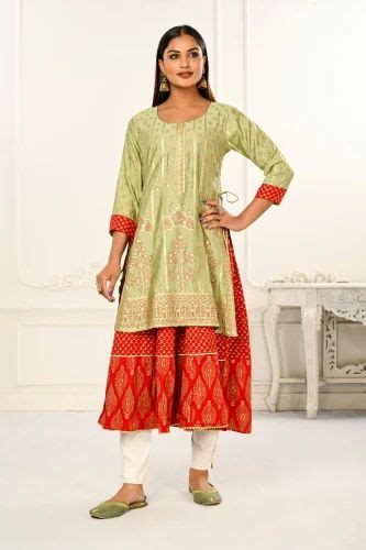 Cotton Designer Double Layered Kurti Rs Rangpreet Id