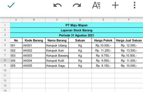 Detail Contoh Laporan Pembelian Barang Excel Koleksi Nomer