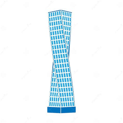 The Shanghai Tower Icon In Colour Style Isolated On White Background