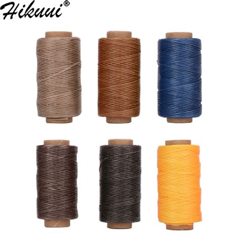 50m X 6 Spools Leather Sewing Waxed Thread 0 8mm Flat Wax Thread