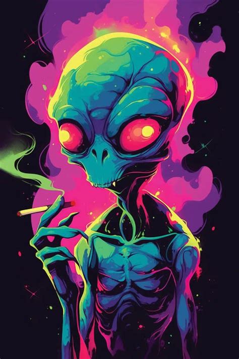 Psychedelic Alien Canvas Art Print by 2Toastdesign | iCanvas