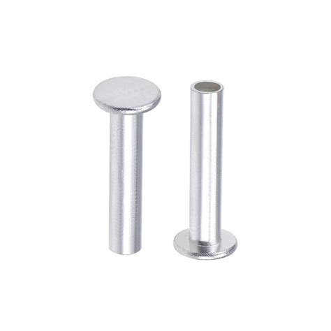 Uxcell Pcs Mm X Mm Aluminum Flat Head Semi Tubular Rivets Silver