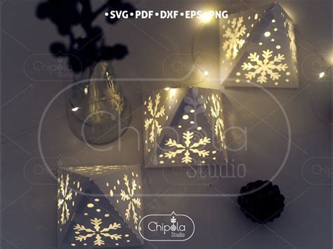 Christmas Decoration Svg D Pyramid Centerpiece Lantern Paper Etsy