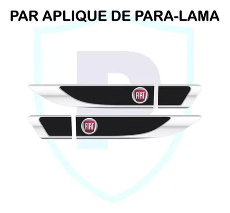 Par Aplique De Paralama Fiat Logo Resinado Premium Parcelamento Sem Juros