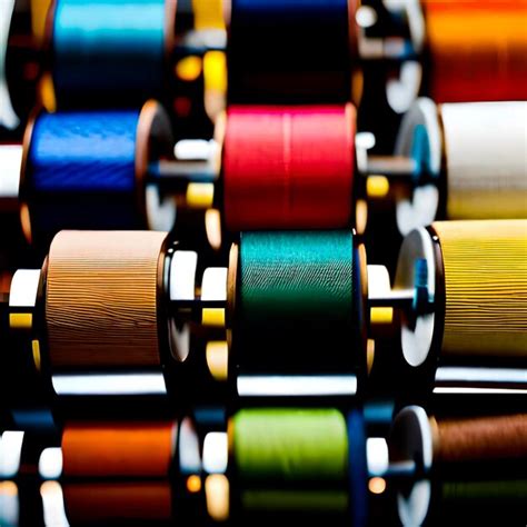 Premium Photo Spools Of Multicolored Thread On Textile Material