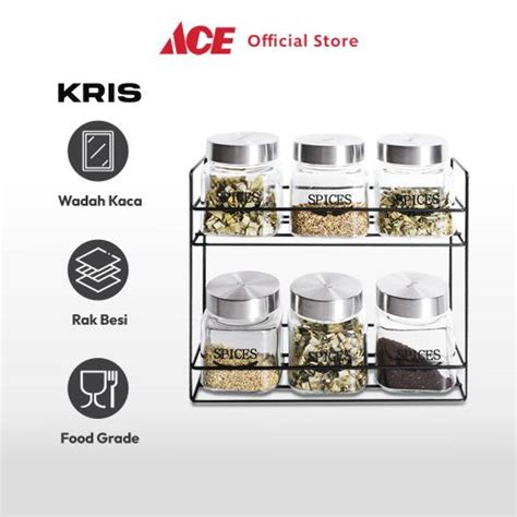 Jual Ace Kris 240 Ml Set 7 Pcs Stoples Bumbu Dengan Rak Seasoning Jar