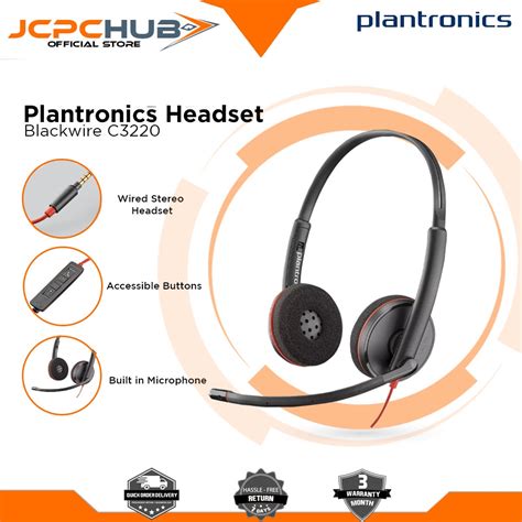 Plantronics Blackwire C3220 Usb Headset Noise Canceling Microphone With Wideband Audio Usb