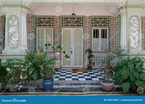 Facade of a Conserved Terrace House in Chinese Baroque Style with Neo-classical & Peranakan ...