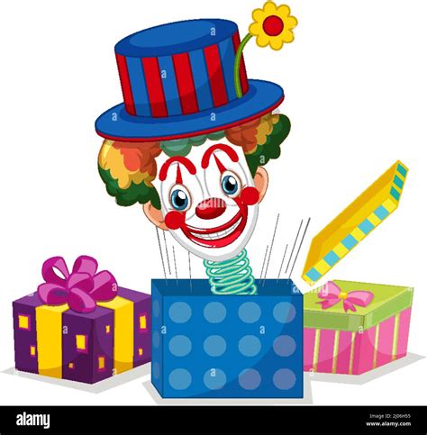 Clown Jack In The Box Toy Illustration Stock Vector Image Art Alamy