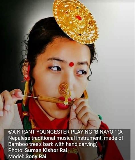 Kirat Rai Girl Playing Binayo A Nepali Kirati Traditional Bamboo Instrument Nepal Culture