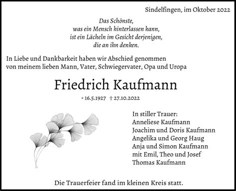 Friedrich Kaufmann Gemeinsam Gedenken