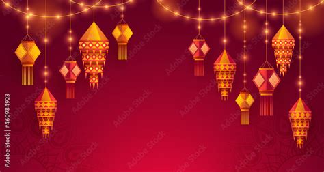 Group Of Paper Graphic Indian Lantern On Indian Festive Theme Big