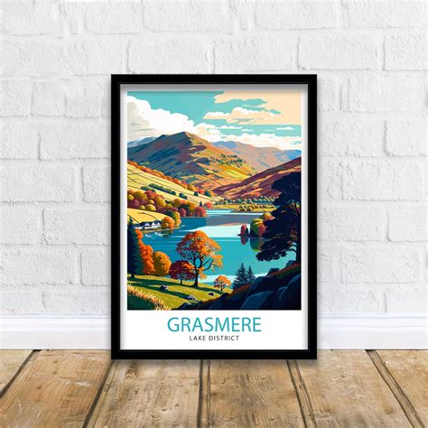 Grasmere Lake District Travel Print Grasmere Wall Decor Grasmere Home