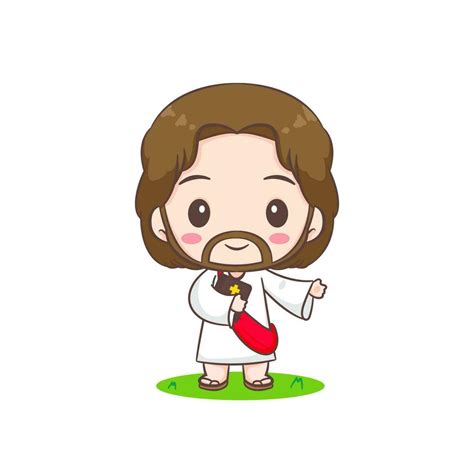 Cute Jesus Christ cartoon character. Christian religion concept design ...