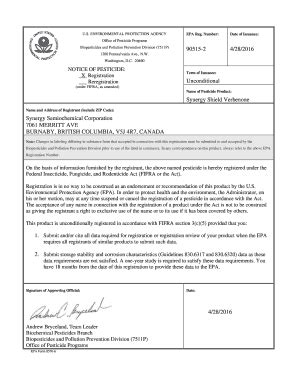 Fillable Online Us Epa Pesticide Product Label Synergy Shield