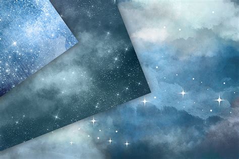 Cloudy Nights Backgrounds By Digital Curio | TheHungryJPEG