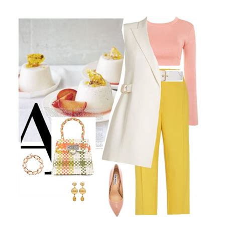 Fashion set White, pink and yellow created via | Cute work outfits ...