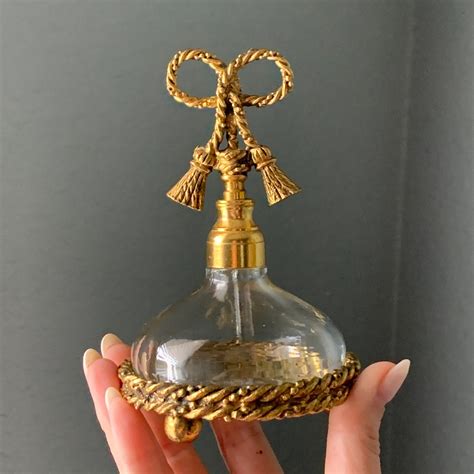 Vintage Perfume Bottle With Ormolu Bow And Tassle Etsy