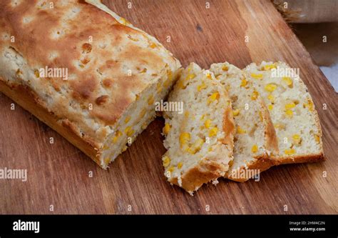 Mielie Bread A South African Bread With Whole Sweetcorn On Rustic Farm