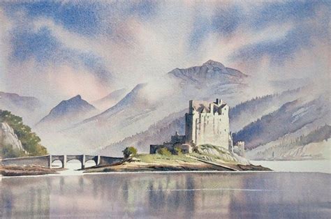 Eilean Donan Castle Scotland Watercolour Painting By Chris Hull