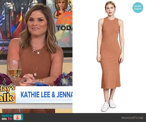 Wornontv Jennas Brown Ribbed Sleeveless Dress On Today Jenna Bush Hager Clothes And