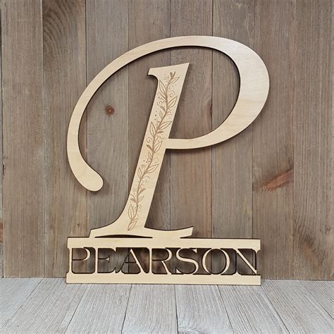 Laser Cut Monogram Name Sign Redline Engraving