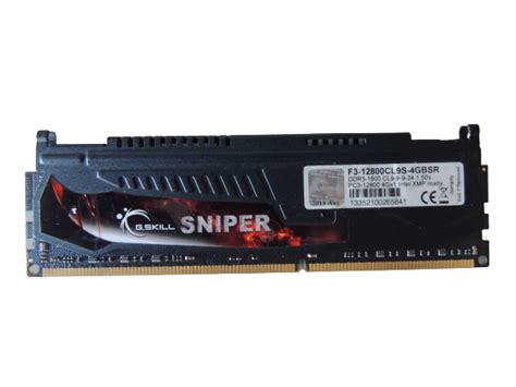 Memoria Gskill Sniper 4gb 1x4 Ddr3 1600mhz Preto F3 12800cl9s 4gbsr