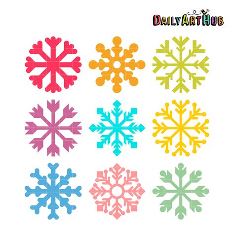 Simple Snowflake Clip Art Set – Daily Art Hub – Free Clip Art Everyday