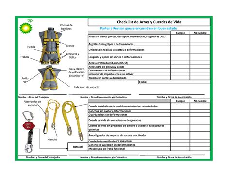 Piel Gniarka Zwierz Przesadzanie Check List Arnes De Seguridad Linea