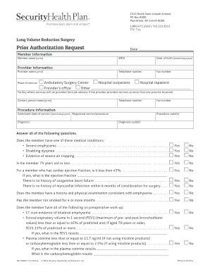 Fillable Online Securityhealth BPrior Authorizationb Form Security