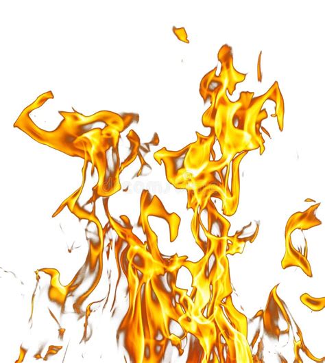 Fire Flames on a White Background Stock Photo - Image of beautiful ...