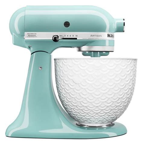 Aqua Sky Artisan® Series Tilt-Head Stand Mixer with White Mermaid Lace ...