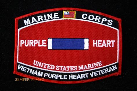 Purple Heart Vietnam Hat Patch Us Marines Pin Up Ribbon Medal Combat