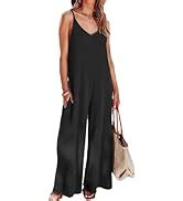 AILUNSNIKA Summer Sleeveless Tank Jumpsuit For Women V Neck Button Down