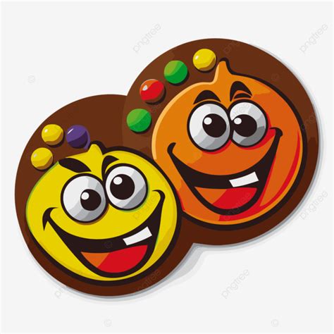 Dos Caras De Caramelo Naranja Con Una Variedad De Azúcares Clipart