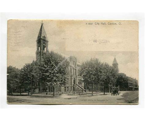 City Hall Canton Ohio vintage postcard