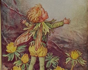 Flower Fairy Mounted Vintage Print Snowdrop Fairy Cicely Mary Barker